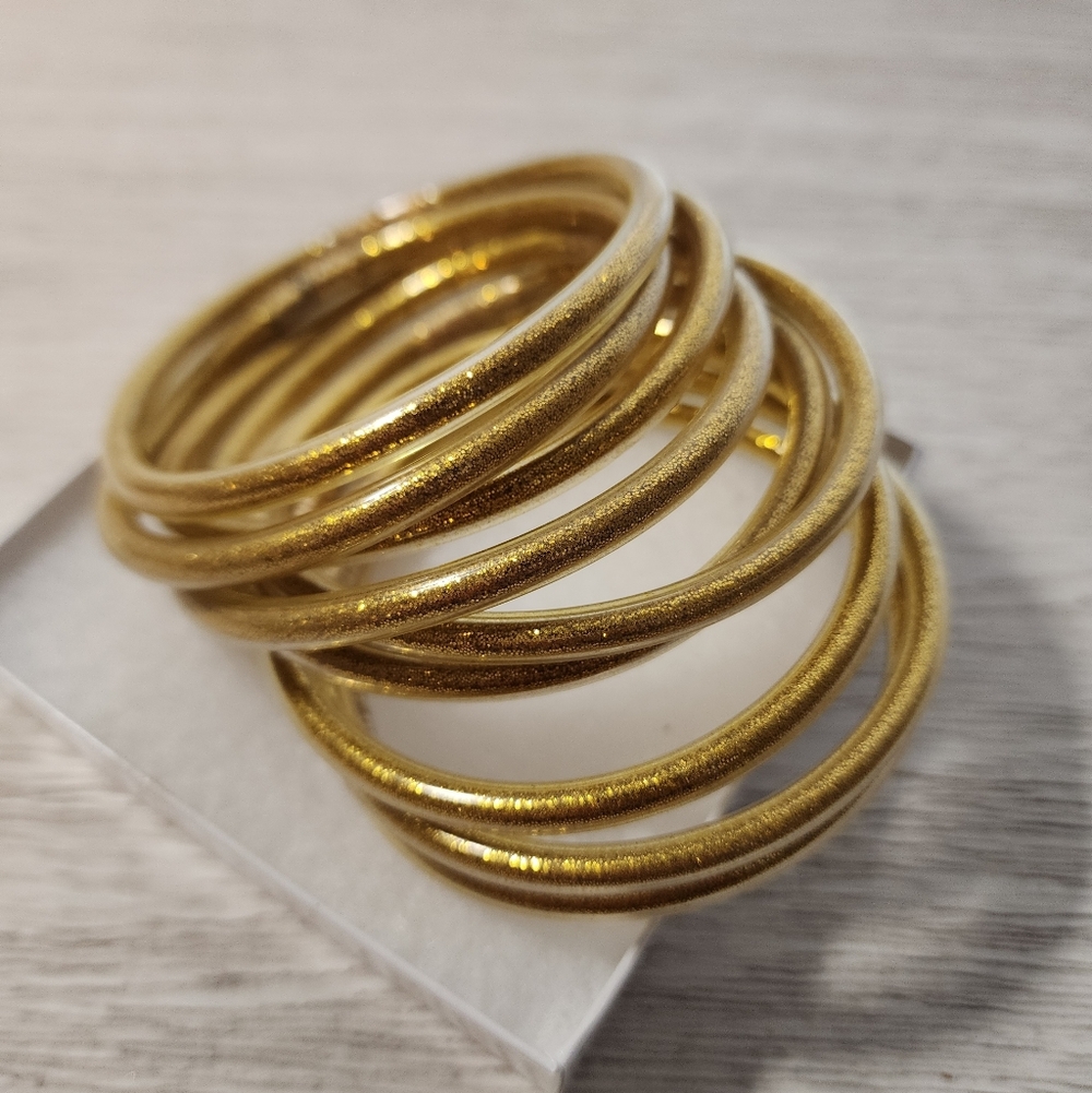 All Weather Gold Bangle Set